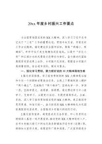 20XX年度乡村振兴工作要点