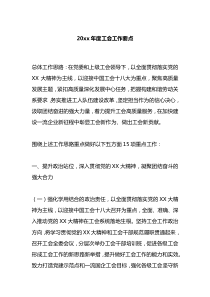 20XX年度工会工作要点