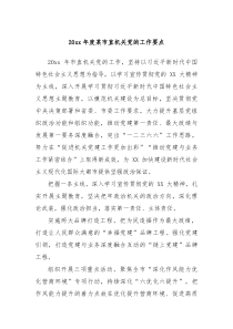 20XX年度某市直机关党的工作要点