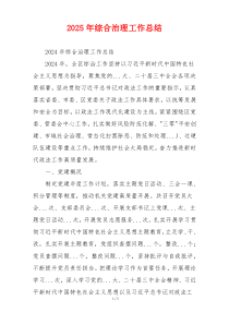 2025年综合治理工作总结