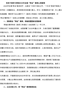 党员干部学习贯彻2025年全国“两会”精神心得感悟（精编7篇）