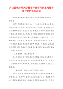 xx县统计局关于整治干部作风突出问题专项行动的工作总结