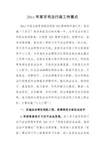 20XX年某市司法行政工作要点