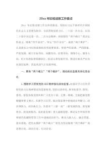20XX年纪检巡察工作要点