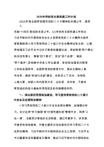 2025年学校党支部党建工作计划(六篇集合)