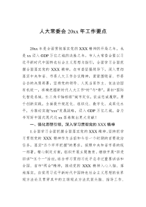 人大常委会20XX年工作要点