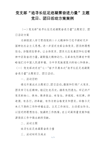 党支部“追寻长征足迹凝聚奋进力量”主题党日、团日活动方案案例