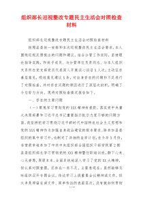 组织部长巡视整改专题民主生活会对照检查材料