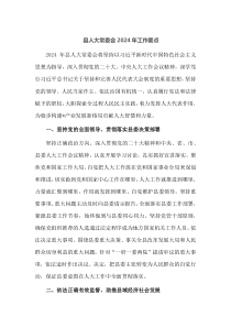 县人大常委会20XX年工作要点