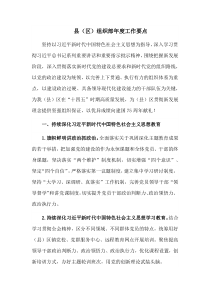 县区组织部年度工作要点