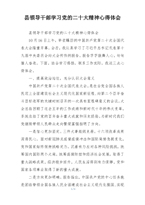 县领导干部学习党的二十大精神心得体会
