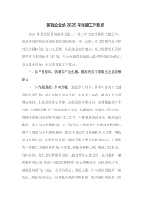 国有企业的2025年党建工作要点