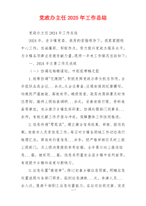 党政办主任2025年工作总结