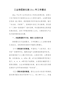 工业和信息化局20XX年工作要点