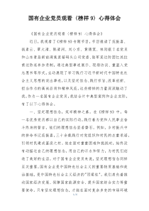 国有企业党员观看〈榜样9〉心得体会