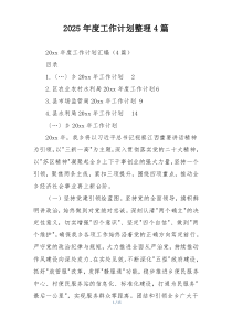2025年度工作计划整理4篇