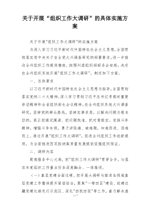 关于开展“组织工作大调研”的具体实施方案