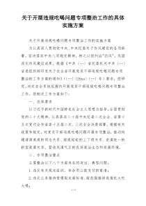 关于开展违规吃喝问题专项整治工作的具体实施方案