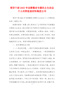 领导干部2025年巡察整改专题民主生活会个人对照检查材料集团公司