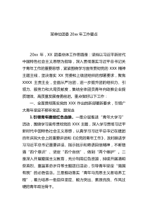 某单位团委20XX年工作要点