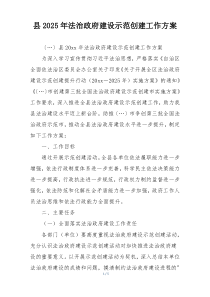 县2025年法治政府建设示范创建工作方案