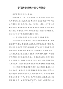 学习新修改统计法心得体会