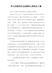 学习纪委四次全会精神心得体会2篇
