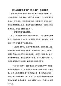 班子2025年度学习教育”回头看”自查报告（及部署讲话内容）（多篇）