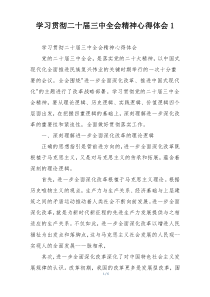 学习贯彻二十届三中全会精神心得体会1