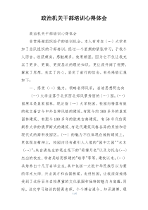 政治机关干部培训心得体会