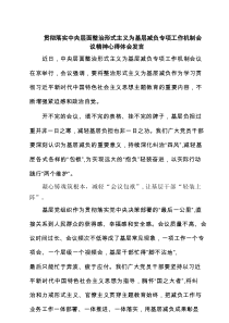 贯彻落实中央层面整治形式主义为基层减负专项工作机制会议精神心得体会发言精选(4篇)