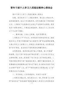青年干部个人学习八项规定精神心得体会