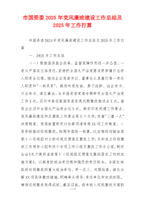市国资委2025年党风廉政建设工作总结及2025年工作打算