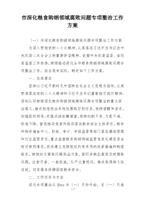 市深化粮食购销领域腐败问题专项整治工作方案