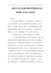 县委书记在全县集中整治吃喝歪风防止反弹回潮工作会议上的讲话