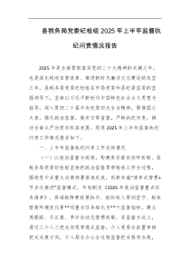 县税务局党委纪检组2025年上半年监督执纪问责情况报告