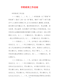 市财政局工作总结