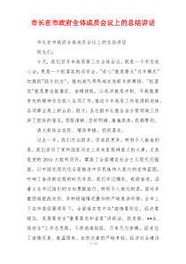 市长在市政府全体成员会议上的总结讲话