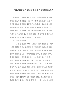 市教育局党组2025年上半年党建工作总结