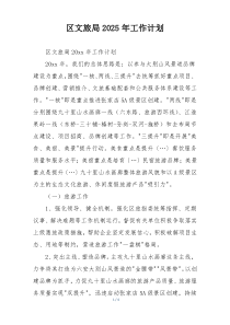 区文旅局2025年工作计划