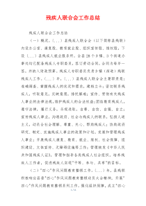 残疾人联合会工作总结