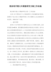 税务局开展大兴调查研究方案工作实施