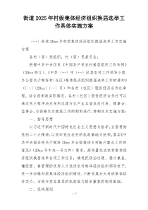 街道2025年村级集体经济组织换届选举工作具体实施方案