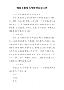 街道易制毒高危场所巡查方案