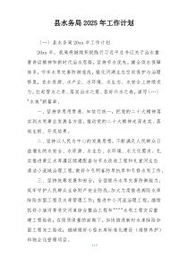 县水务局2025年工作计划
