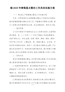 镇2025年禁毒重点整治工作具体实施方案