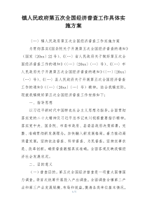 镇人民政府第五次全国经济普查工作具体实施方案