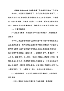 处级党支部2025年上半年党建工作总结及下半年工作计划精选6例汇编