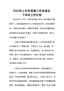 开展2025年上半年党建工作总结及下半年工作计划汇编7份
