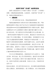 党委学习教育”回头看”自查情况报告（精选6篇）